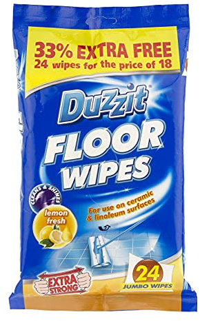 Duzzit Quick Cleaning Floor Wipes 24Pk, Resealable