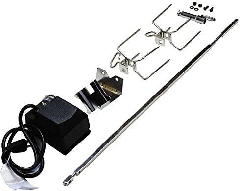 Only Fire Asador Electrico Giratorio Automático, BBQ de Acero Inoxidable，Brocheta con Motor para Weber Spirit 200 y 300 Series,220-240 V