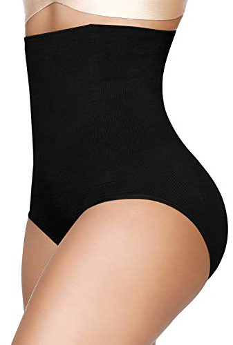 SIMIYA Women's Control Underwear Shapewear High-Waist Tummy Firm Control Knickers Slimming Seamless Waist Shaper (Black, M/L)