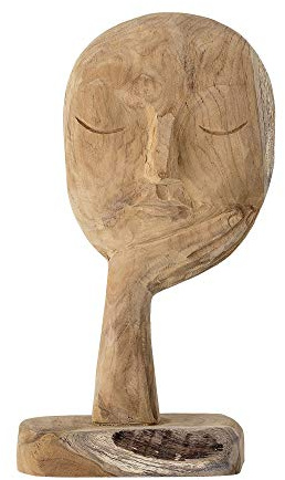 Bloomingville Zierstück, dekorativer Kopf, natur, recyceltes Holz, 35cm
