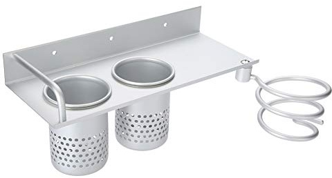 Wakects Porta Asciugacapelli Parete in Alluminio con Viti di Fissaggio, Porta-phon Parete, per Camere Letto, Toilette, Barbiere