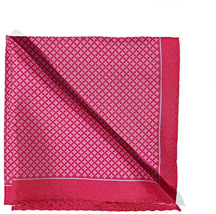 BRERA 67 - Pañuelo de bolsillo elegante de seda, pañuelos para ropa y para chaquetas de 25 x 25 cm, accesorio de hombre para ceremonias y bodas, bolso clásico, Fucsia Rombi, 30x30