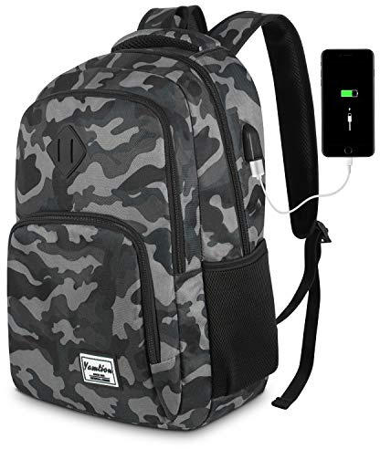 YAMTION 17.3 Inch Laptop Backpack For Men Women Teenager Boy School Bag Computer Business Leisure College Work University Travel Grey