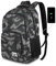 YAMTION Herren Rucksack,Schulrucksack Jungen Teenager mit mit USB-Ladeanschluss für Reisen Camping Schule Arbeit Büro 17.3 Zoll