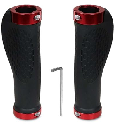 Fahrradgriffe Ergonomisch, 22.2mm Griffe rutschfeste Gummi Lenkergriffe Fahrrad, Fahrradlenkergriffe für MTB, Trekkingrad, Cityrad Rennrad, E-Bike,Mountainbike, Scooter Fahrrad Griffe (Rot)