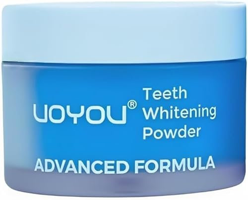 Teeth Whitening Powder - Peroxide-Free, Enamel-Safe & Sensitivity-Friendly - 6-Month Supply - Remove Coffee/Tea/Wine & Smoking Stains - Cool Mint - UOYOU Tooth Whitener 30g