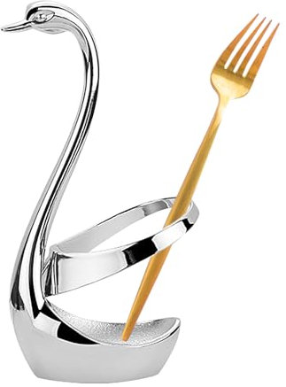 Tenedores de menú, tenedores de acero inoxidable, juego creativo de tenedores de postre con soporte básico, cubiertos reutilizables con acabado brillante, accesorios de fiesta para la cocina en casa