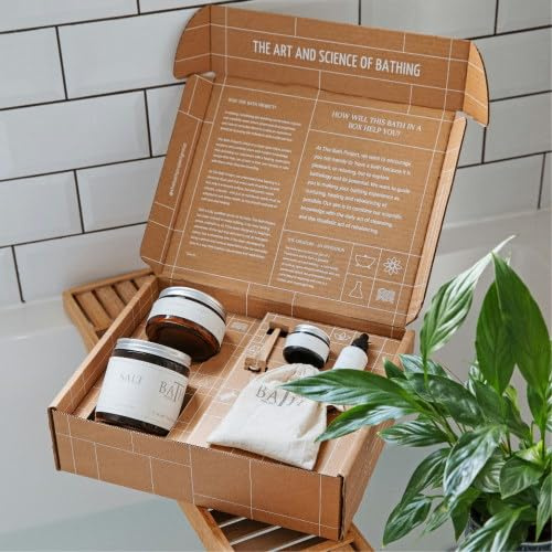 Sensitive Skin Spa Gift Set, Oat Milk Powder, Dead Sea Salt, Coconut Oil Bath Sets for Women, Valentines Gift