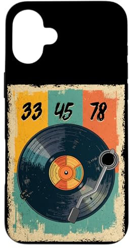 Tourne-disque vinyle rétro 33 45 78 tr/min pour amateur de DJ Coque pour iPhone 16 Plus