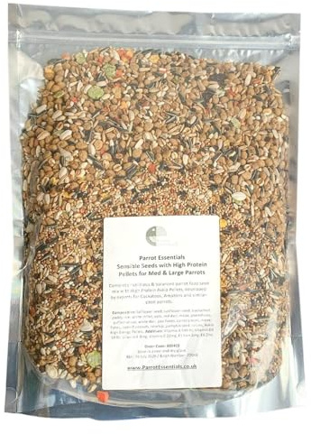 Sensible Seed Amazon & Cockatoo Food with High Protein Pellets – Complete Nutrition for Large Parrots 2Kg