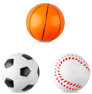 Tabanzhe Lot de 3 balles en mousse souple de 6 cm pour enfants, mini balles de tennis, cricket pour enfants, intérieur et extérieur, fête d'anniversaire, fournitures de jeux