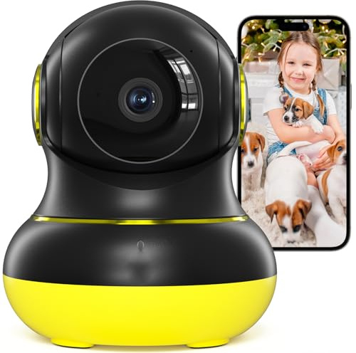 litokam inomhuskamera 2K 5MP, 5G WiFi-kamera med 360° rörelsespårning, babymonitor med 5G/2,4 G dubbla band, husdjurskamera med app