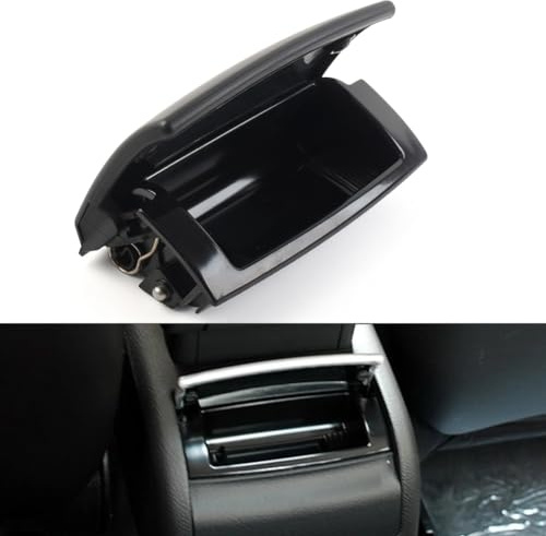 Fouedy Cenicero de consola central trasera de coche 8E0857961M para A-udi A4 B6 B7 2001 2002 2003 2004 2005 2006 2007 2008 negro