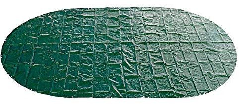 Hochwertige 180g/m² PEB Winterabdeckplane mit umlaufenden Ösen Stahlseil Spannschloß - Hemmt Algenbildung - Licht- und UV-undurchlässig - Temperaturbeständig (Oval/Achtform, 6,23-6,25 x 3,60 m)