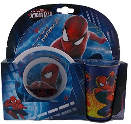 Juego Menaje Spiderman Marvel melamina 2 platos 1 vaso + Pack Regalo 39114