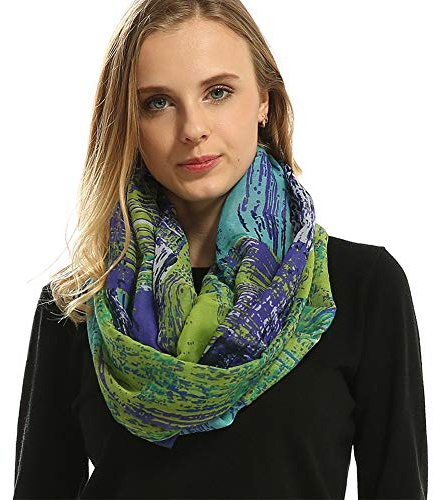 Infinity Scarf, Women Lady Soft Circle Scarf Loop Scarf Neck Wrap Lightweight Plaid Scarf