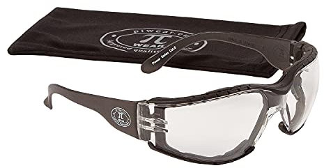 PiWear Dallas CL mit Polster - rahmenlose klare Motorradbrille Sportbrille Sonnenbrille