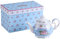 Teapot, London Boutique Large Teapots for 4 China Teapot Vintage Floral in Gift Box (Teapot Rose Blue)