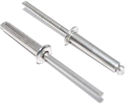 Rivetti ciechi, 3 x 10 mm, 50 pezzi, in acciaio inox A2 (V2A) con testa piatta, forma A, rivetti DIN 7337 - ISO 15983