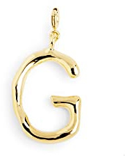 SINGULARU - Charm Letter XL - Colgante Inicial en Latón con Acabado Baño de Oro de 18 Kt - Colgante Letras A - Z - Charm Combinable con Collar - Joyas para Mujer