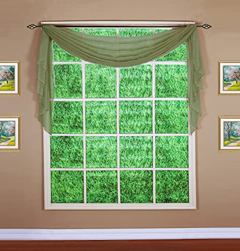 Today's Curtain Emelia Original, voilescarf, 365,8 cm, dammigt blad, 114 cm B x 365,8 cm L