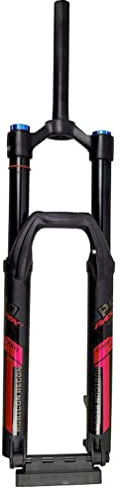 LUNJE MTB Fahrradgabel 27,5 29 Zoll Bike Gabel 28.6mm Fahrradgabel Luftstoßdämpfer Gerade 1-1/8 Federweg 120mm THR 15 * 100mm Rebound Adjust (Color : Black Red, Size : 27.5'')