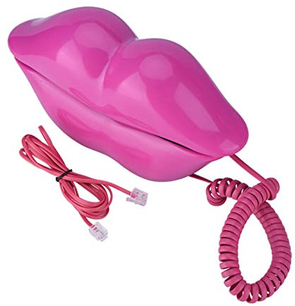 Telefono Fisso, Telefono a Forma di Labbro Rosso Rosa Divertente Unico con Funzione di Memorizzazione dei Numeri per la Decorazione della Casa e Dell'ufficio