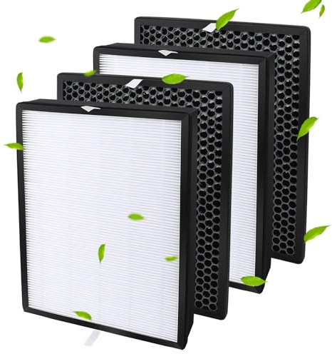 2 Pack HEPA Filter FY2422/30 and 2 Pack Filter FY2420/30 for Philips