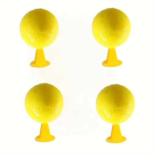 Lot de 4 pièges à Mouches de Fruits Jaunes Boules d'insectes collantes, Naturel et écologique piège à Mouches de Fruits, Fourmis, moustiques et araignées