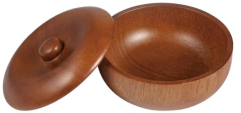 Grandslam Ciotola per sapone da barba, Tazza di sapone da barba in legno, Bocca Larga, Grande Capacità, più facile da schiumare, Ciotola per Crema da Barba per Rasoio Umido per Uomo (Marrone-1)
