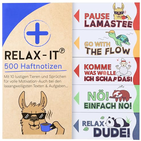 GLÜCKSGUT® 500x Lustige Haftnotizen | Geschenk für Büro Schule Studium Uni | Abschiedsgeschenk für Kollegen Chef Lehrer | Witzige Post it zum Lernen & Verschenken