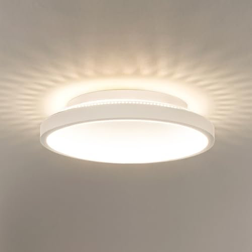 Kuwork Plafoniera LED Soffitto, 4000K Plafoniera LED Rotondo, Lampadario Soffitto per Camera da letto, Cucina, Corridoio, Bagno, 20CM, Bianco