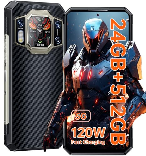 OUKITEL WP30 Pro Rugged Smartphone 5G, 512GB ROM+24GB RAM,108MP Camera+Night vision, 120W Fast Charging 11000mAh,Android13,6.78 FHD+, Dual display Rugged Phone,4K Video Recording,NFC,WIFI6