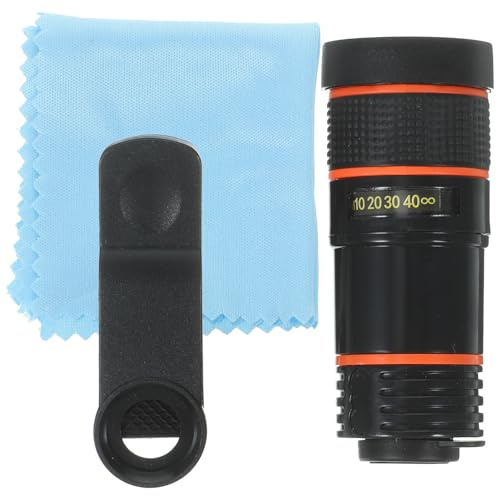 Cabilock Lente Telescópico para Teléfono Móvil 8X Filtro Macro Profesional para Fotografía, Accesorio Compacto Resistente, Color Negro, para Aficionados y Viajeros