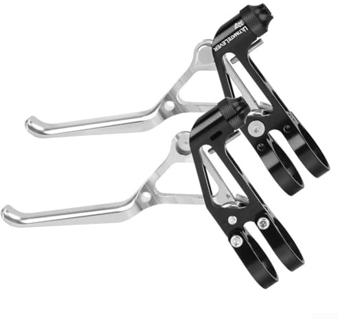 Besttoolifes Par de palancas de freno de aluminio ultraligeras mecanizadas con abrazadera de 222 mm, fácil de transportar, asas de freno duraderas para plegar, aleación de carretera Plus (plateado)