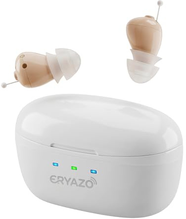 ERYAZO Custodia di ricarica wireless Mini Amplificatore Audio, Controllo con un Solo Tocco, Cancellazione Intelligente del Rumore, Regolazione Discreta, Batteria a Lunga Durata, Comodo e Sicuro