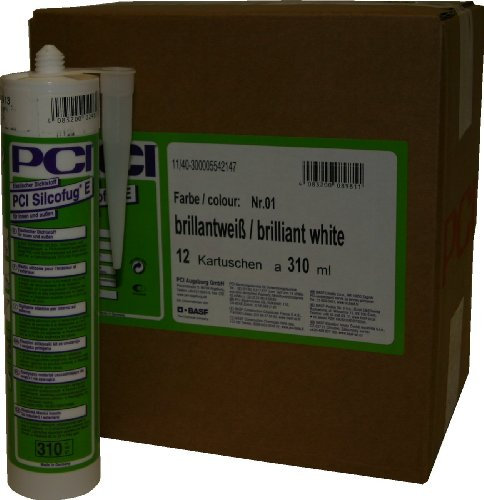 PCI Silcofug E Brillantweiß Nr.01 im Karton mit 12 Kartuschen a 310 ml