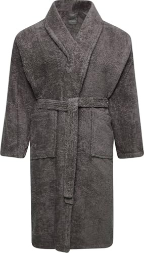 Adore Home Mens & Ladies 100% Cotton Shawl Collar Bathrobe Dressing Gown | Men's & Women's Soft Absorbent Robe with Shawl Collar, Belt and Pockets