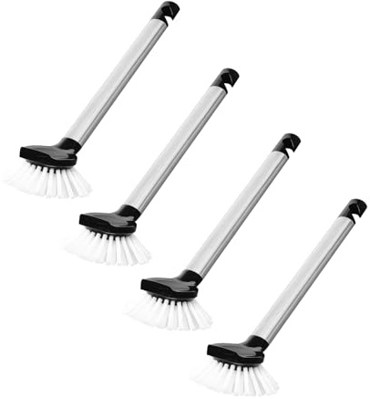 Bürstenmann Spülbürste, mit Edelstahlgriff und Nylonborsten, 27 cm lang (4er Pack)