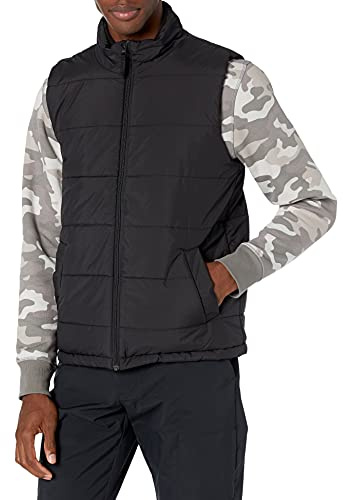 Amazon Essentials Men's Mid-weight Fleece-Lined Insulated Puffer Vest, Black, XL