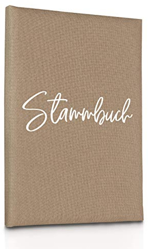 Hochzeitideal Journal de la Famille avec carnet de Notes « Amore » en Cuir de librairie, Graugold, 21,0 cm x 15,0 cm