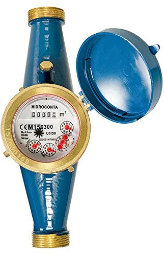 Global Contatore Acqua 25mm a Getto Singolo Quadrante Asciutto/Filletatura Ingresso e Uscita 1 1/4 Maschio/Portata Massima 5 m3/h