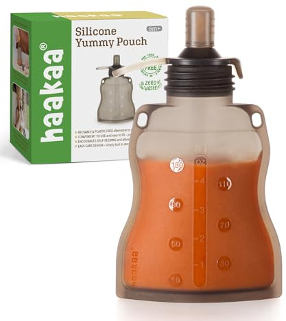 Haakaa Silicona Sacos de alimentos para bebés - Bolsas reutilizables para alimentos para bebés a presión