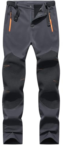 BenBoy Pantalones de Nieve Montaña Mujer Impermeables Invierno Calentar Pantalones Trekking Escalada Senderismo Esquiar Softshell(Gris Puro,XS)