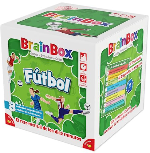 Asmodee BrainBox Fútbol, Juego de Cartas de Memoria y Observación para Familias y Niños, Educativo, A Partir de 8 Años, A Partir de 1 Jugador, 10 Minutos por Partida, Español