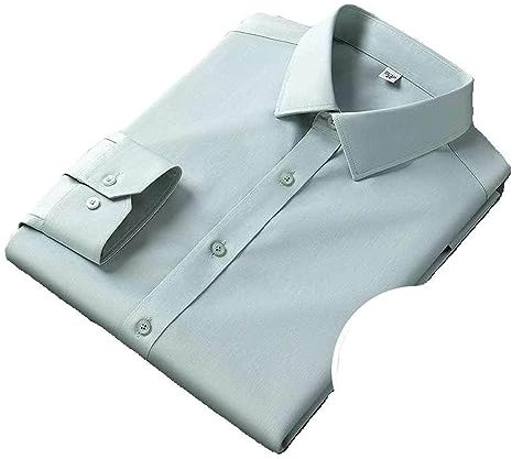 Chemise À Manches Longues En Coton Pour Hommes, Coupe Ajustée Classique Sans Repassage, Chemises D'Affaires Pour Hommes, Cardigan Respirant Pour Chemises De Smoking De Mariage, Vert Haricot,