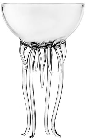 Yawdil 1 Pc Cocktail Glasses Wine Glasses Jellyfish Glass Cup for Wedding Ocean Jellyfish Glass Cup Colorful Cocktail Or Martini Cup Unique Bar