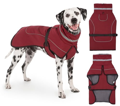 Axcimond Cappotto impermeabile per cani invernale per cani caldo cappotto per cani con collare di pelliccia cappotti per cani in pile impermeabile riflettente cappotto per cani impermeabile per cani