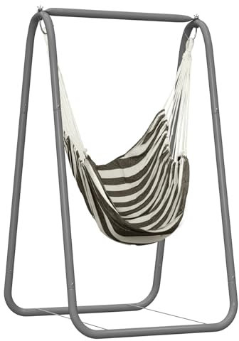 qorkhogr Support de balançoire, hamac avec balancelle suspendue, chaise suspendue robuste avec cadre en A pour intérieur ou extérieur, terrasse, cour, balcon B