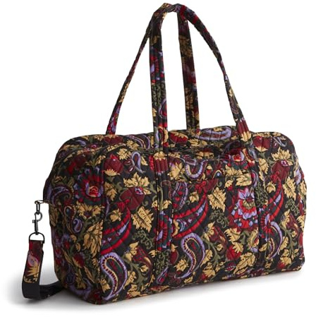Vera Bradley Women's Premium Cotton Miramar Weekender Travel Bag, Midnight Garden Paisley, One Size